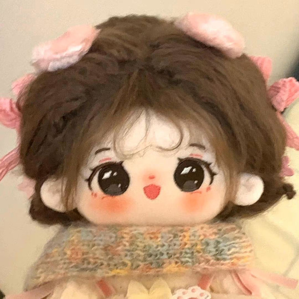 自作ぬいぐるみ・濃い肌色の女の子 20CM ぬいぐるみ 無属性 着せ替え人形 コットンドール 綿人形