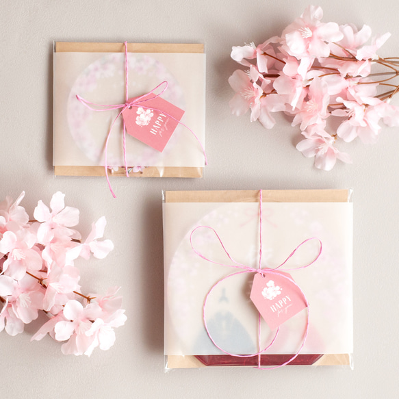 【アクリルひな祭り名前札】4色から選べる桜のリース｜円形 9枚目の画像