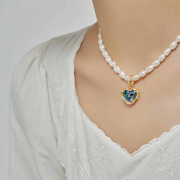 淡水パールのネックレス　淡水真珠　淡水パール　真珠　アワビ貝殻　6月の誕生石 夏の誕生石2024