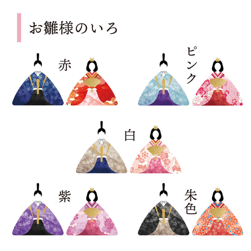 アクリルネームプレート】お雛様と桜｜ひな祭り｜赤・ピンク・白・紫