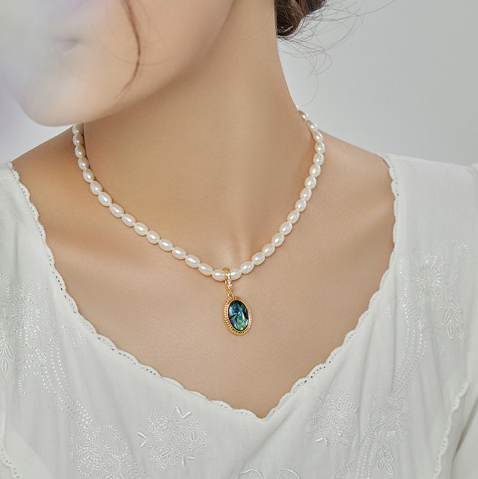 淡水パールのネックレス　淡水真珠　淡水パール 真珠　アワビ貝殻　6月の誕生石 夏の誕生石2024