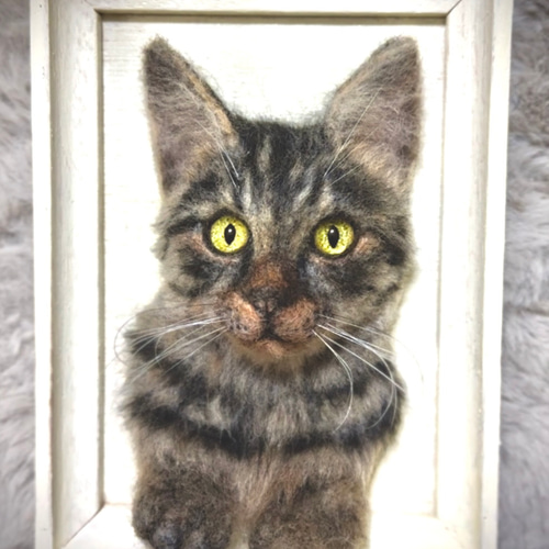 羊毛フェルト猫オーダー》 #猫(ねこ)羊毛フェルト フレーム 羊毛フェルト猫オーダー》 #猫(ねこ)羊毛フェルト フレーム
