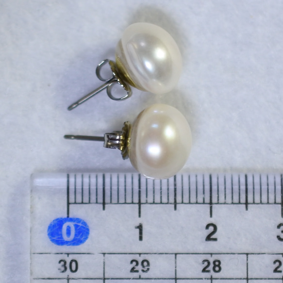 (1 件) 單隻淡水珍珠耳環（特大11mm，鈦柱） 第5張的照片
