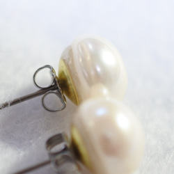 (1 件) 單隻淡水珍珠耳環（特大11mm，鈦柱） 第3張的照片