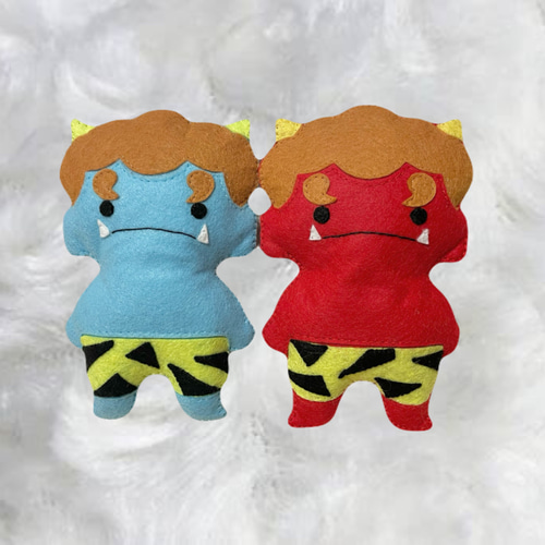 赤鬼さん 青鬼さん ぬいぐるみセット ペット 犬 猫 おもちゃ