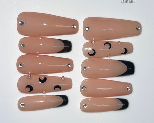 【オーダー】ネイルチップ　フレンチ　マリーンセル　クロム マリーンセル 韓国 シンプル ネイルチップ - nail_ay_ | minne byGMO