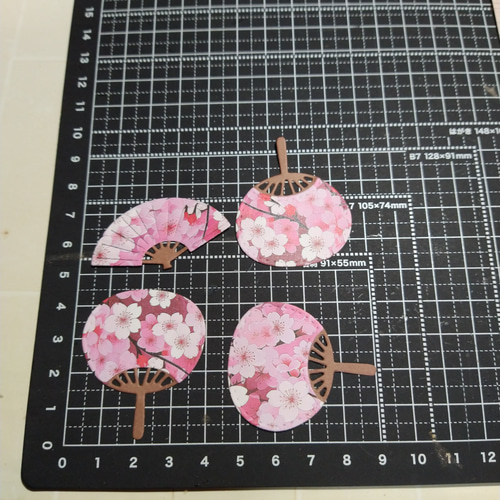 さくらミニ団扇 9枚セット ダイカット ペーパークラフト