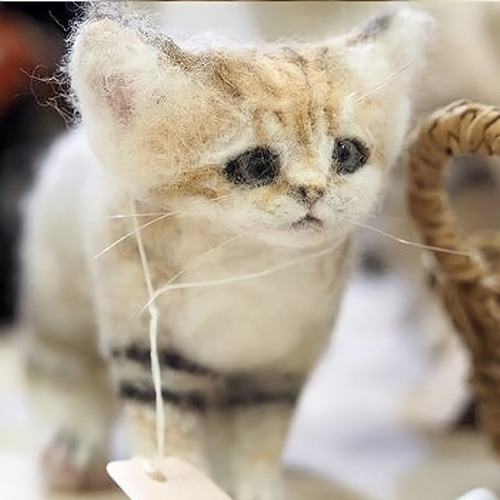 羊毛フェルト　スナネコ 受注制作☆羊毛フェルトのスナネコ赤ちゃん 羊毛フェルト MoncheriMOMO