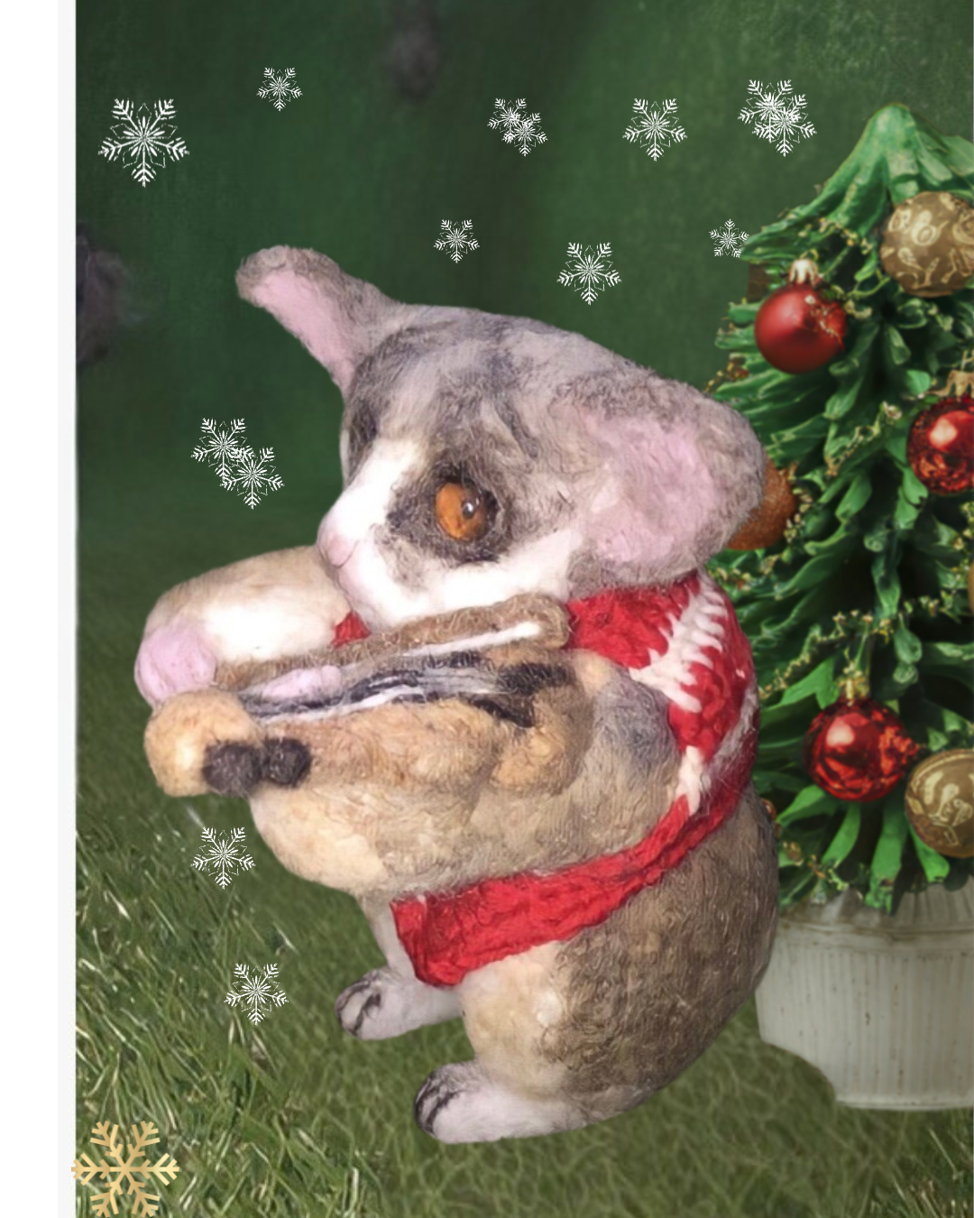 受注制作☆羊毛フェルトのショウガラゴのバイオリニスト