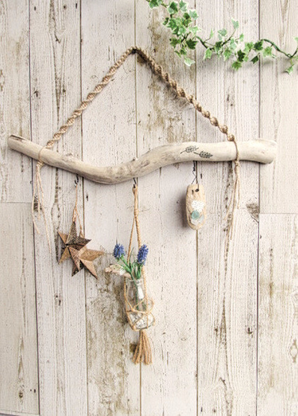 マクラメ編み 流木プラントハンガー
