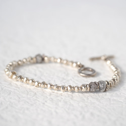 -Rough diamond- silver bracelet 2枚目の画像