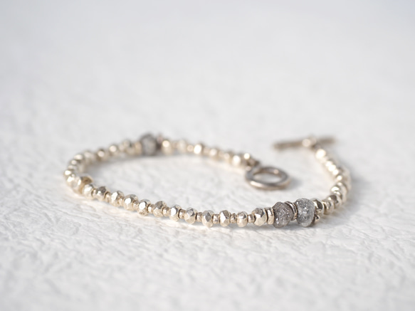 -Rough diamond- silver bracelet 2枚目の画像