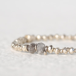 -Rough diamond- silver bracelet 3枚目の画像