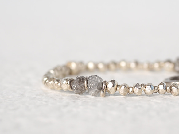 -Rough diamond- silver bracelet 3枚目の画像