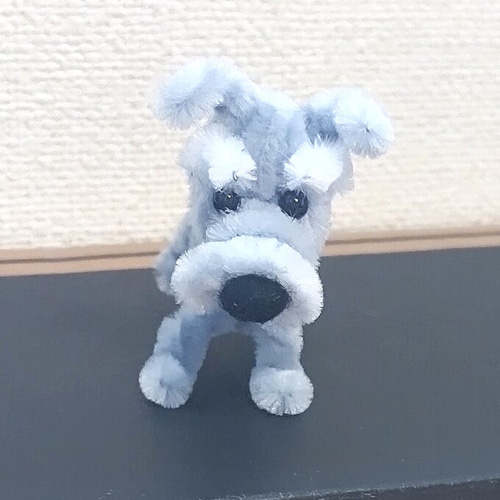 ●日本正規品● モールアート ミニチュア【犬】モールで作ったシュナウザーさん 人形