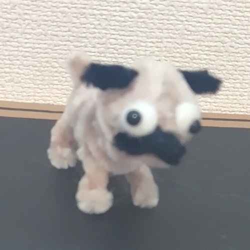 モールアート ミニチュア【犬】モールで作ったパグさん