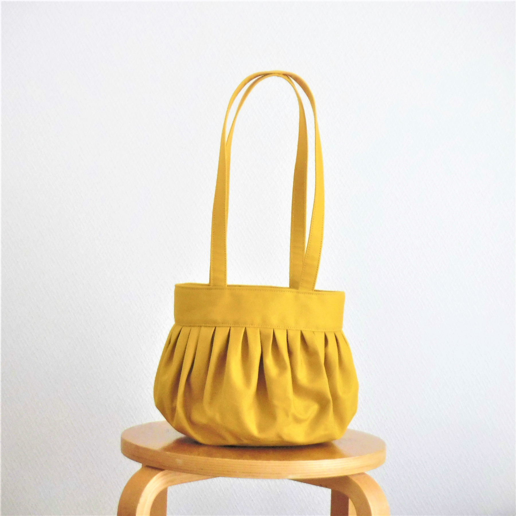 イエローブラウン/Ｓサイズ/ balloon balloon トートバッグ/11号帆布【受注制作】