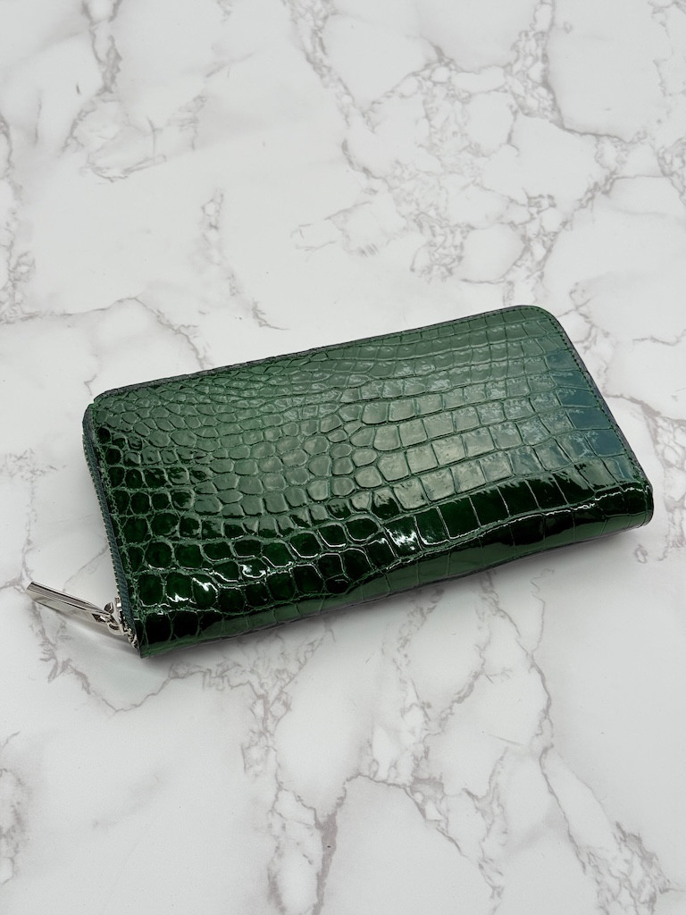 日本製 スモールクロコダイル ポロサス ボンベ仕立 VIP上質 長財布