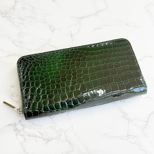 長財布 クロコダイル ポロサス ロングウォレット 日本製 スモールクロコダイル ポロサス ボンベ仕立 VIP上質 長財布