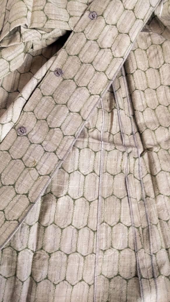 大島紬 着物リメイク スプリングコート ジャケット 羽織り 9枚目の画像