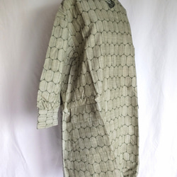 大島紬 着物リメイク スプリングコート ジャケット 羽織り 2枚目の画像