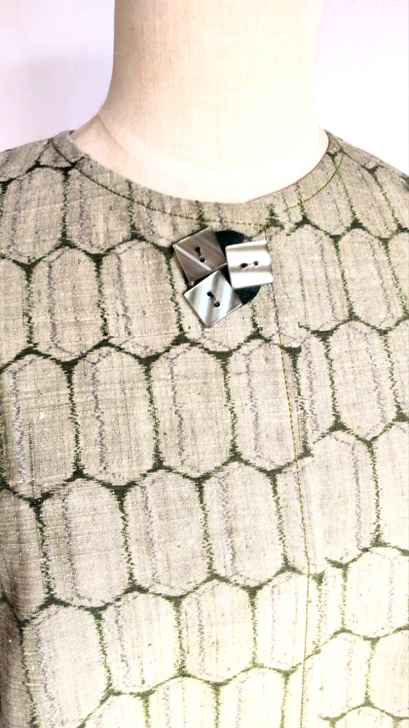 大島紬 着物リメイク スプリングコート ジャケット 羽織り 7枚目の画像