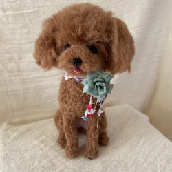 羊毛フェルト 犬 トイプードル トイプー 羊毛犬 お座り 愛犬