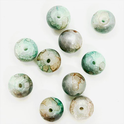 【10顆】圓形大理石玻璃珠★d/10mm★藍棕色圓珠混色 第3張的照片
