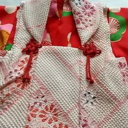 赤ちゃん着物セット（正絹着物と正絹総絞りの被布） 10枚目の画像