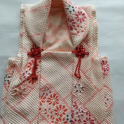 赤ちゃん着物セット（正絹着物と正絹総絞りの被布） 5枚目の画像