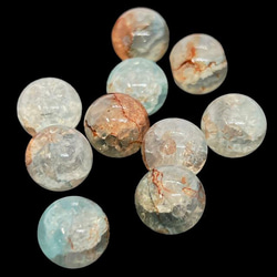 【10顆】圓形大理石玻璃珠★h/10mm★藍橙色圓珠混色 第4張的照片