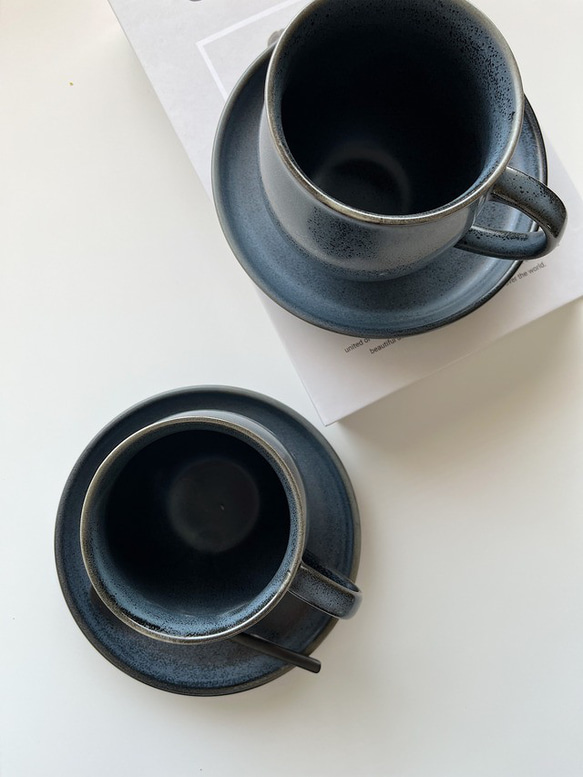 コーヒーカップデニムブルー＆プレートセット 2枚目の画像