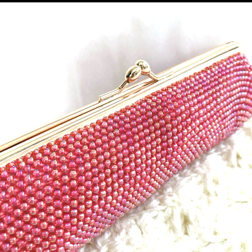 ビーズのがま口☆メガネケース☆がま口ポーチ☆ハンドメイドがま口