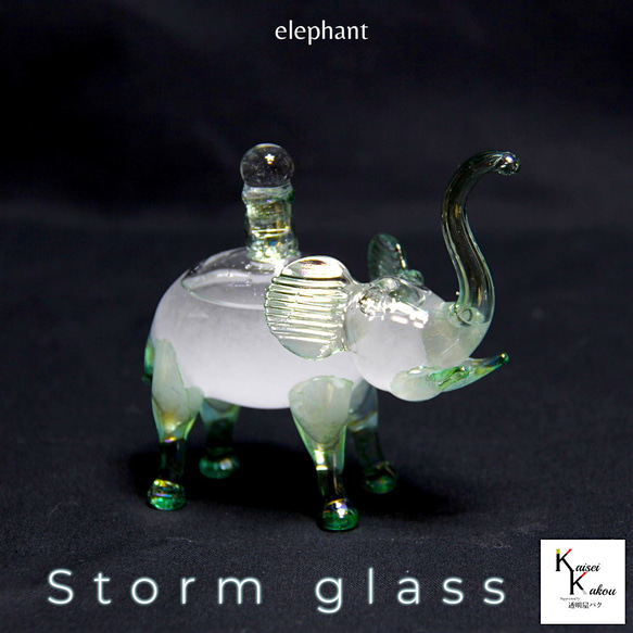 Storm Glass《大象的Storm Glass綠》Storm Glass埃及玻璃大象瓶 第1張的照片