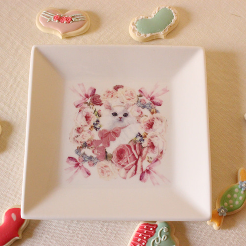 ポーセラーツ  スクエアプレート  プレート　ペア ポーセラーツ スクエアプレート プレート ペア