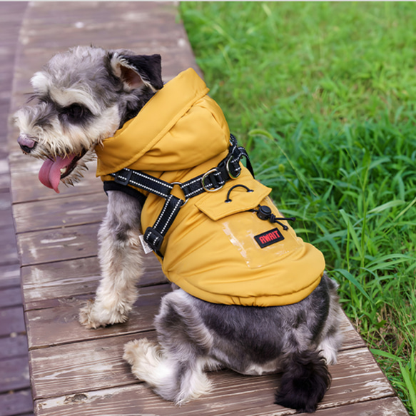 犬服 犬ダウンジャケ小型犬の冬の服、チョッキ、雪の日、テディベア