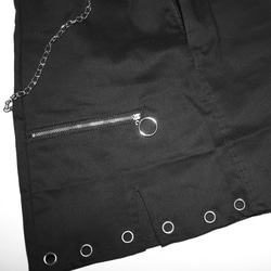 Eyelet&Silver Chain Mini Skirt (black) ミニスカート ブラック 黒 カジュアル 9枚目の画像