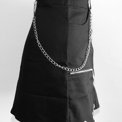 Eyelet&Silver Chain Mini Skirt (black) ミニスカート ブラック 黒 カジュアル 10枚目の画像