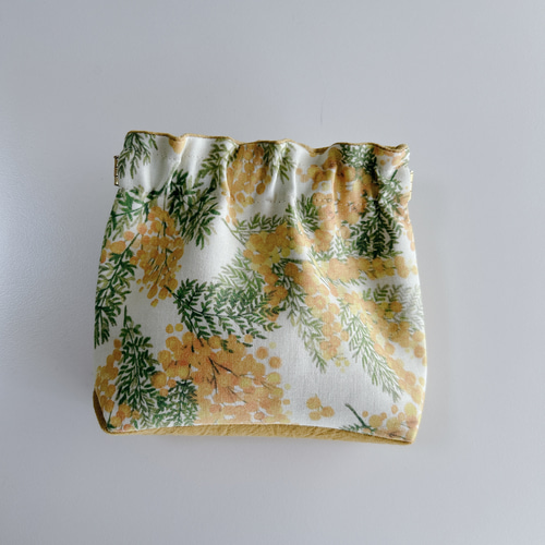 ちょこ苺☆様専用 ハンドメイド バネ口ポーチ ミモザ ブラック