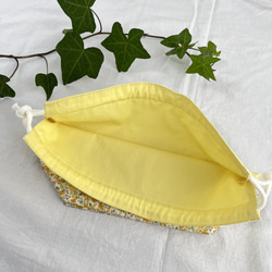 お弁当袋とランチョンマットのセット(黄色花柄) 5枚目の画像