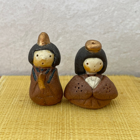 手作り陶器雛人形　　10体セット 手作り陶器雛人形 10体セット 手作り器 とぼねるの「陶器の
