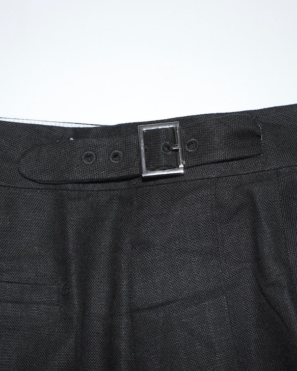 Belted Waist Tuck Short Pants (black) ハーフパンツ ブラック 黒 カジュアル 10枚目の画像