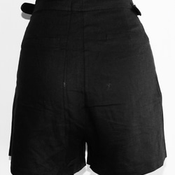 Belted Waist Tuck Short Pants (black) ハーフパンツ ブラック 黒 カジュアル 7枚目の画像