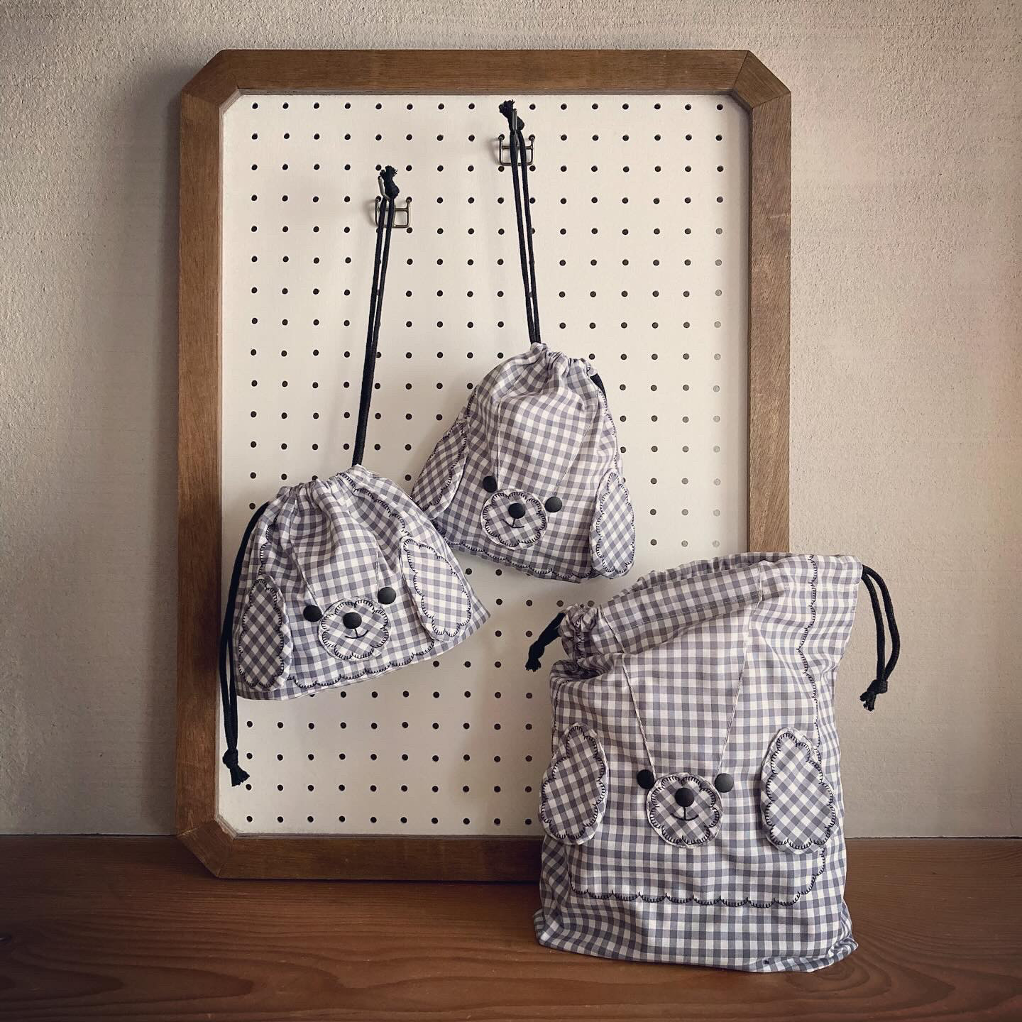 【シワになりにくい】わんこ巾着３点セット