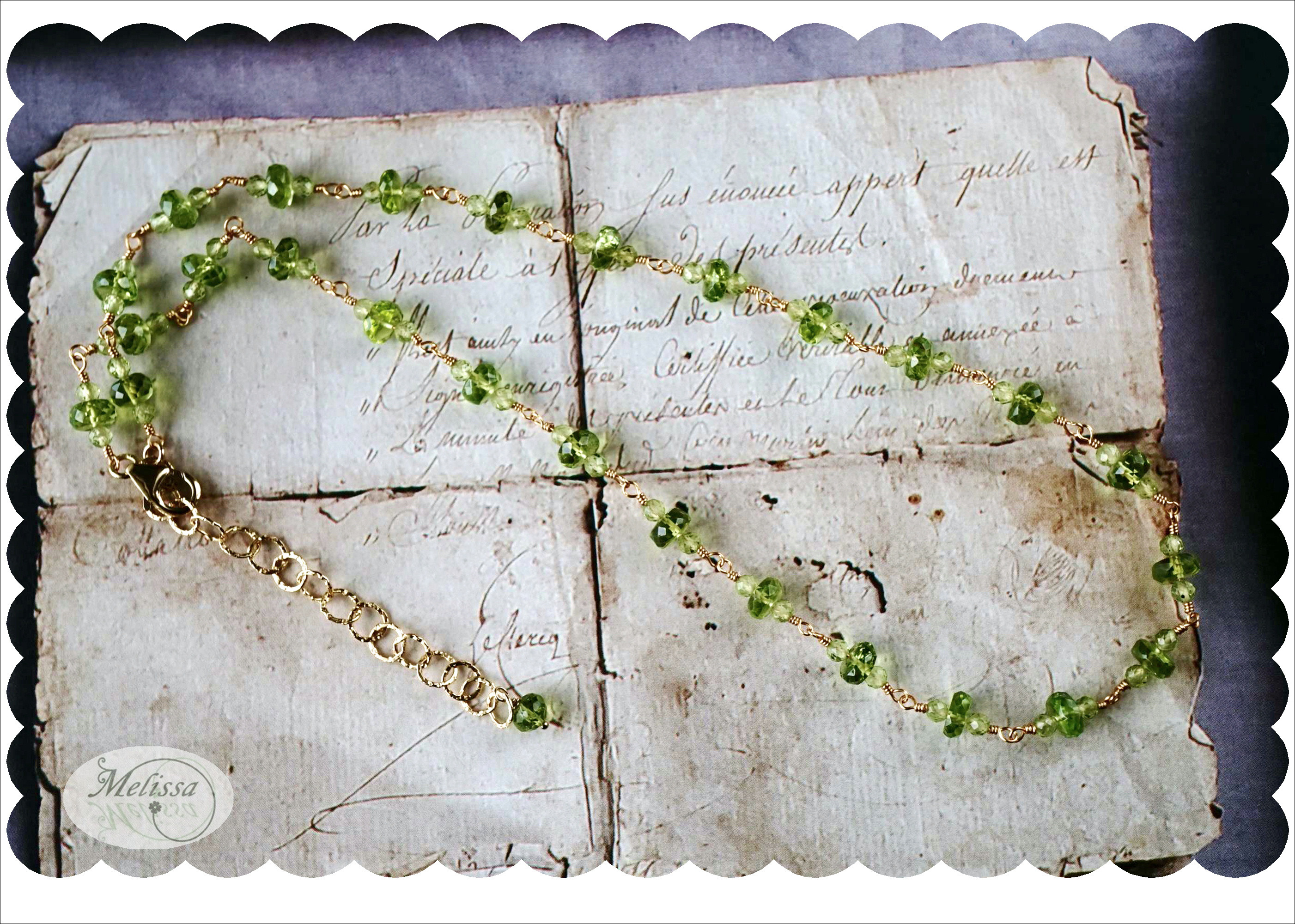 ペリドットのワイヤーネックレス 6,035円