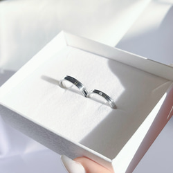 【新作】天然ダイヤモンド付き ペアリング ステンレス アレルギーフリー マリッジリング ブライダル 結婚指輪 刻印 名 10枚目の画像