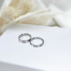 【新作】天然ダイヤモンド付き ペアリング ステンレス アレルギーフリー マリッジリング ブライダル 結婚指輪 刻印 名 4枚目の画像