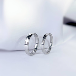 【新作】天然ダイヤモンド付き ペアリング ステンレス アレルギーフリー マリッジリング ブライダル 結婚指輪 刻印 名 2枚目の画像