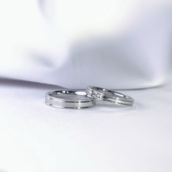 【新作】天然ダイヤモンド付き ペアリング ステンレス アレルギーフリー マリッジリング ブライダル 結婚指輪 刻印 名 5枚目の画像