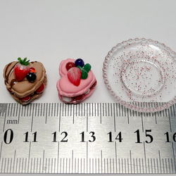 ミニチュア ハートマカロンのケーキセット 5枚目の画像